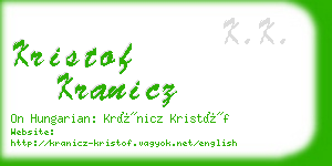 kristof kranicz business card